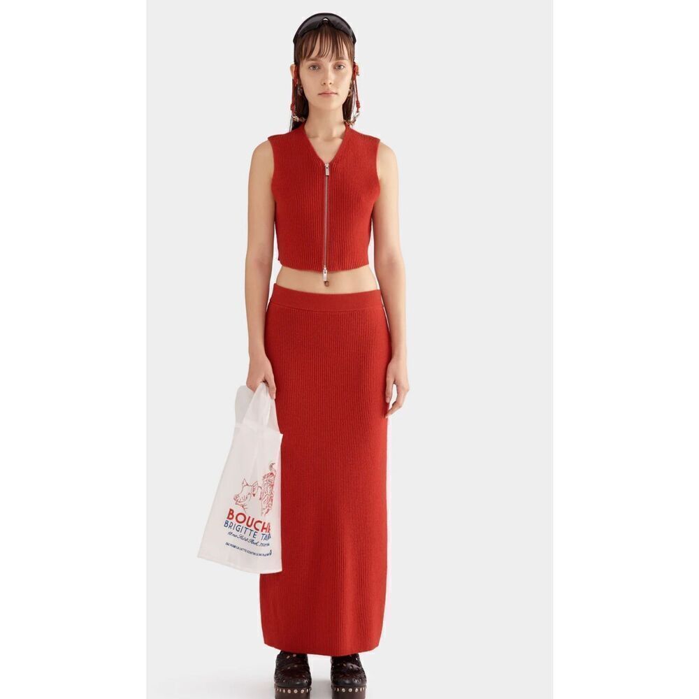 NWT Venroy 100% Wool Ribbed Knit Skirt XS